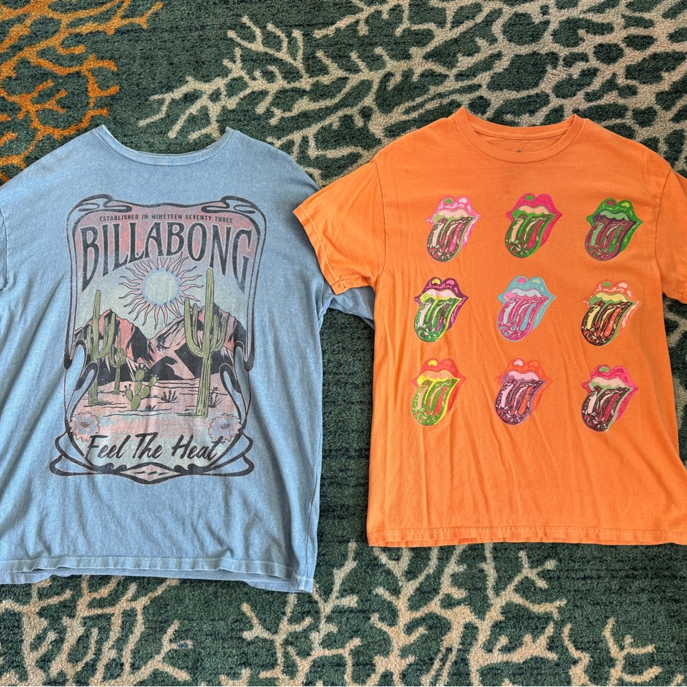Billabong Blue Tee with Desert Graphics